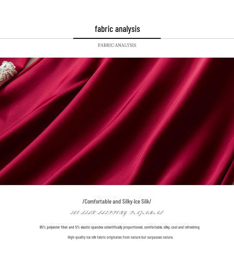 Women's Silk Five-Piece Pajama Set: Spring/Autumn Nightdress & Robe with Chest Pad