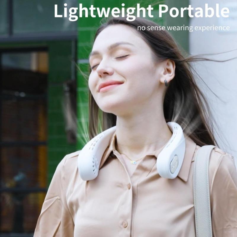 1pcs Portable Neck Fan, No Blades, USB Personal Fan, 3 Speeds Adjustable, Faster Cooling, Ultra-quiet, Suitable for Home, Office and Sports