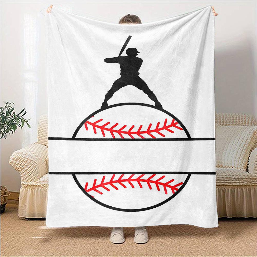 Baseball Theme Printed Blanket - Perfect for Couch, Bed, Travel & Outdoor Use | Machine Washable, Cozy & Durable.