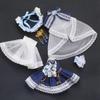 Obitsu 11 OB11 Size Costume Obitsu Doll 11cm Body Dress Princess Dress Lolita Cute 5 Piece Set (Navy)