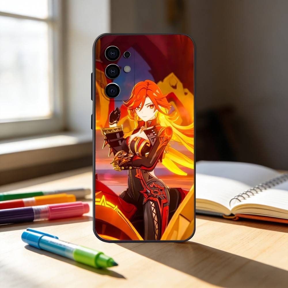 КРУТЫЙ Чехол для телефона Marveka Genshin Impact для Samsung S25,S24,S21,S22,S23,S30,Ultra,S20,Plus,Fe,Note,10,9,5G Черный Чехол