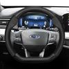 Fypaj3 Подходит для Ford Дышащие отверстия Кожа Матовая Текстура Углеродного волокна Чехол на рулевое колесо Подходит для Focus Mk2 Mk3 Fiesta Mk7 Transit Custom