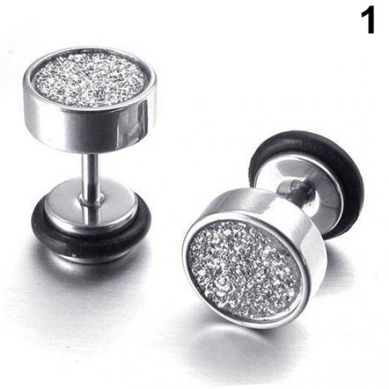 Мужские 8 мм 316L нержавеющая сталь штанга панк готика круглые серьги-гвоздики AVE