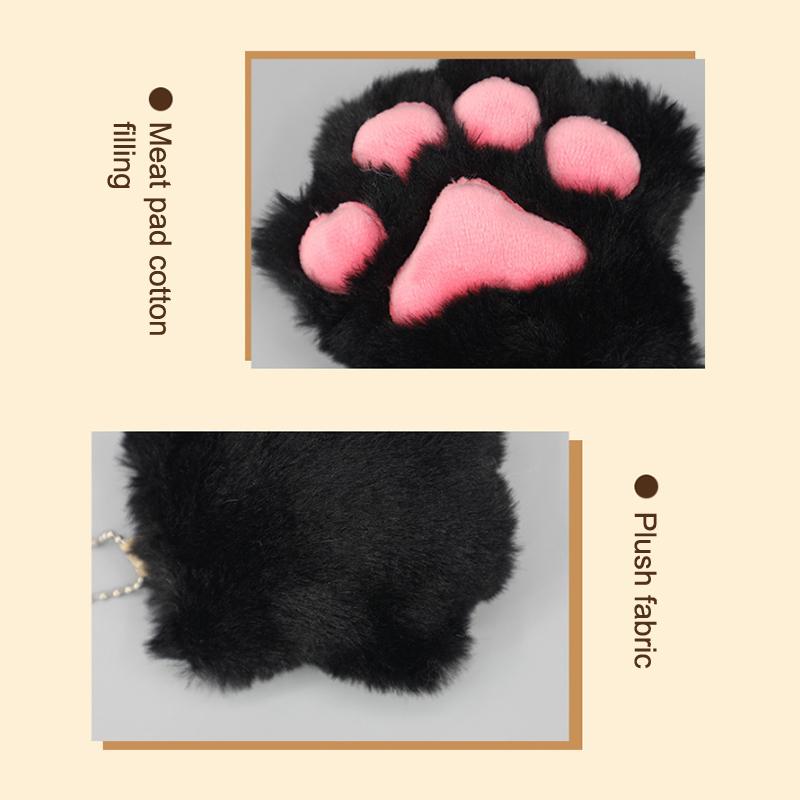 Милый плюшевый брелок в виде кошачьей лапки, подвеска в виде плюшевой медвежьей лапки, брелок для автомобиля, сумка, кулон, украшение для вечеринки