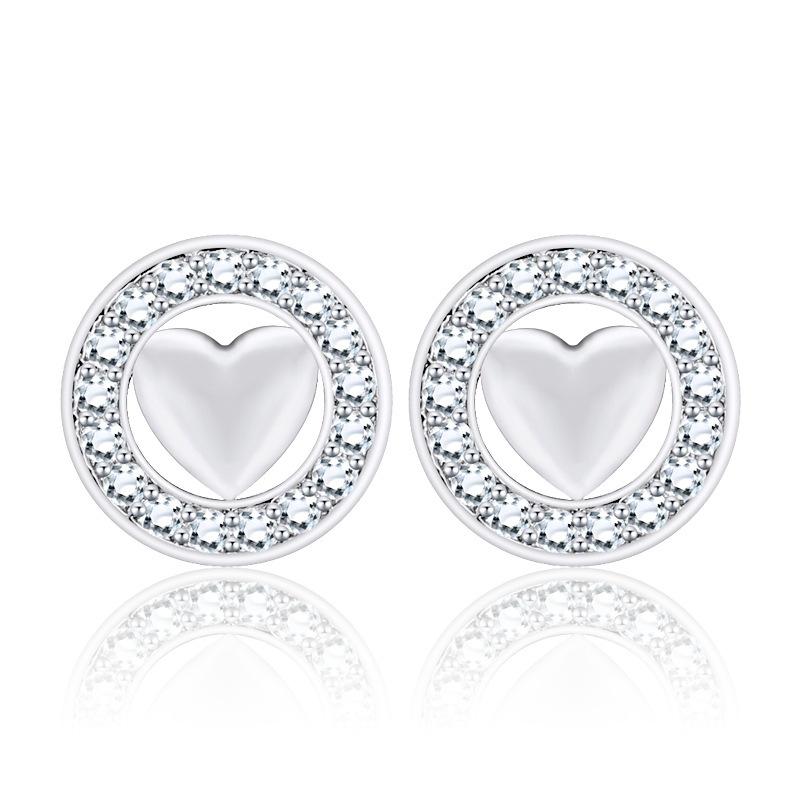 Fashionable Small Earrings Circle Love-shaped Female Student Earrings