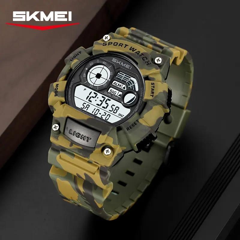 SKMEI 2403 Водонепроницаемые спортивные наручные часы для мужчин с люминесцентными стрелками, хронографом, светодиодным дисплеем и цифровым механизмом
