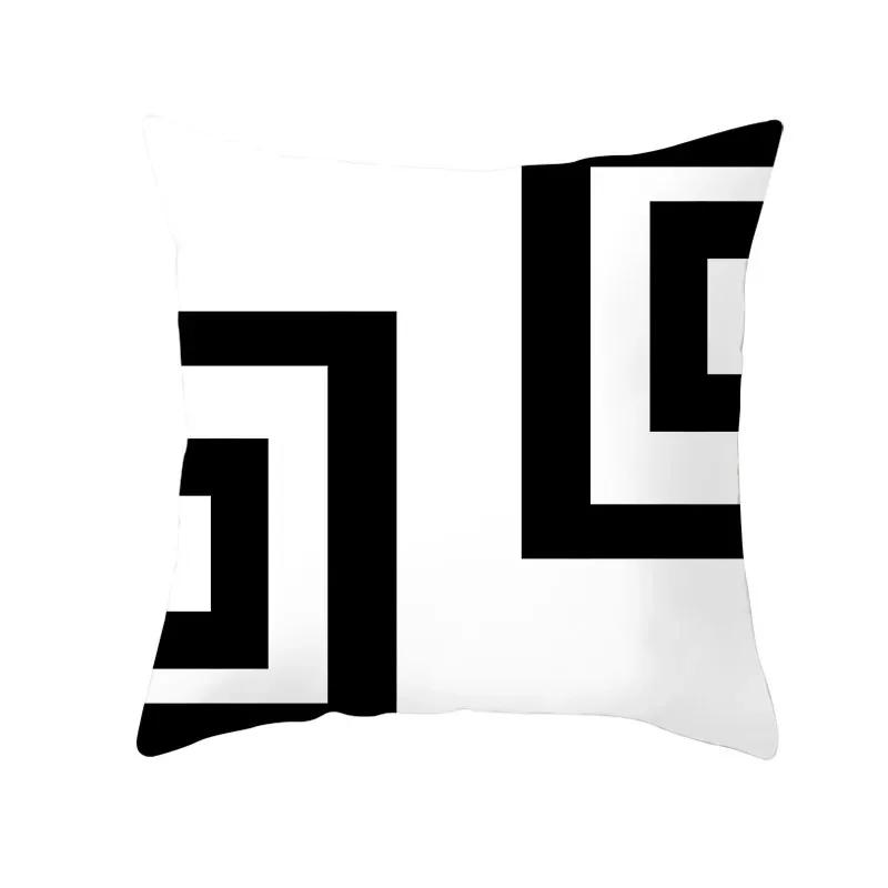 Черно-белый геометрический узор наволочка полиэстер диванная обивка наволочка домашний декор