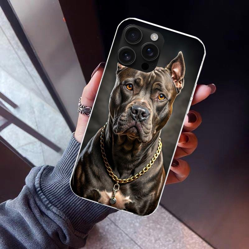 Pit Bull Pet Dog Pitbull Phone Case For iPhone 17 Air 11 13 Mini 14 15 Plus 16 12 Pro Max 16E SE 7 8 Pattern Soft TPU Back Cover