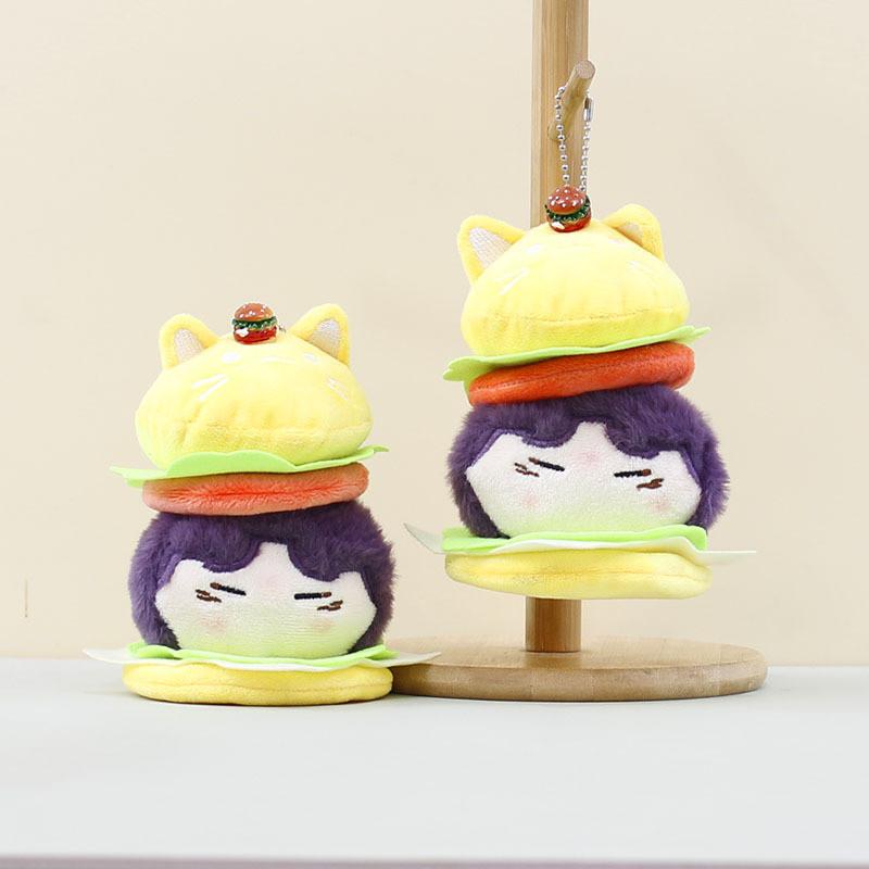 Keychain Plush Hamburger Bag Hanging Ornament Food Stuffed Toys Accessories Gift