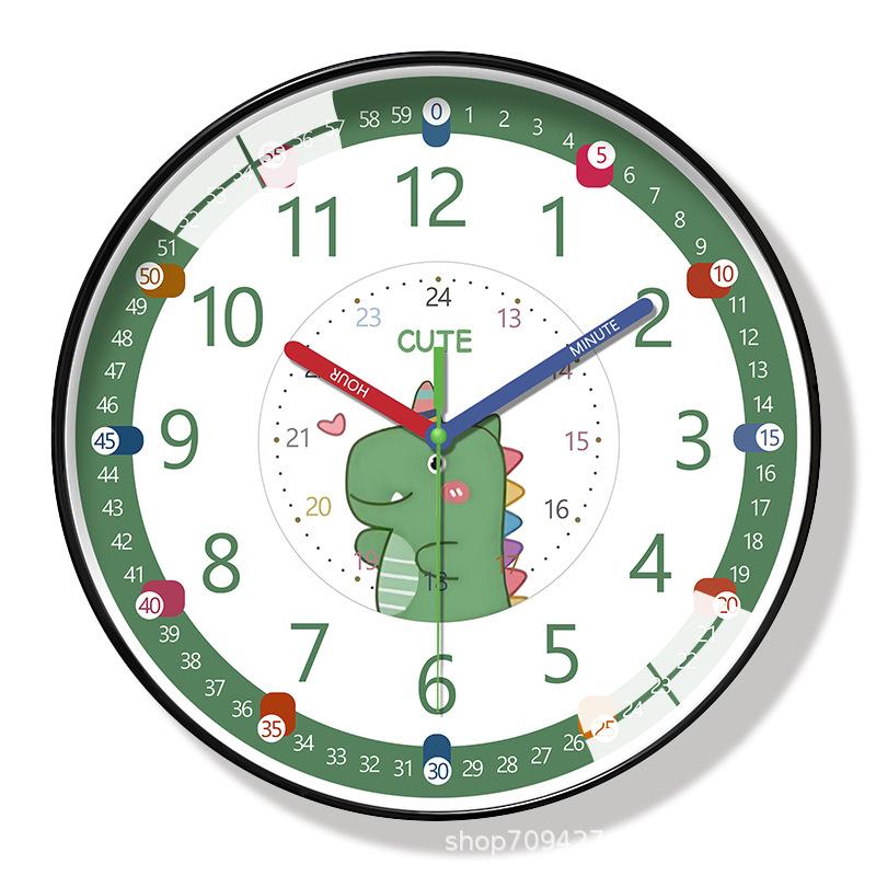 Wall clock 11 inch cartoon learning clock living room silent watch student wall clock children's room wall clock