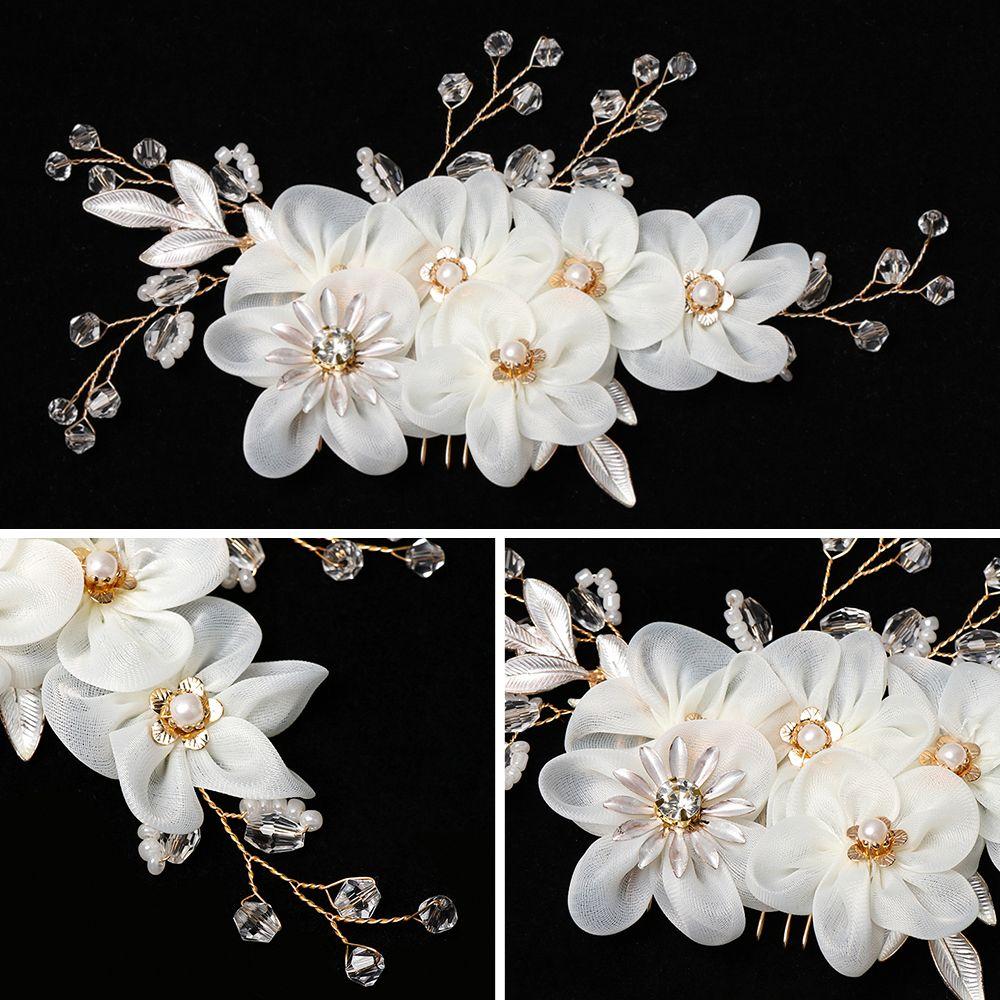 Свадебные украшения для волос с жемчугом и кристаллами, свадебные заколки, гребни для волос, заколка для волос с цветком, тиара для подружки невесты