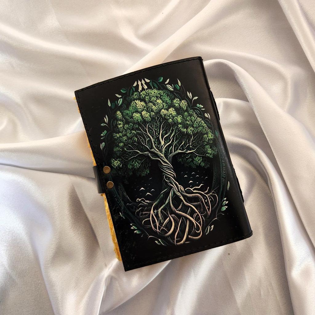 Leather Journal Tree Printed Writing Journal, Notebook, Dream Journal, Leather Sketchbook, Travel Dairy, Handmade Dairy, Personalized Gift.