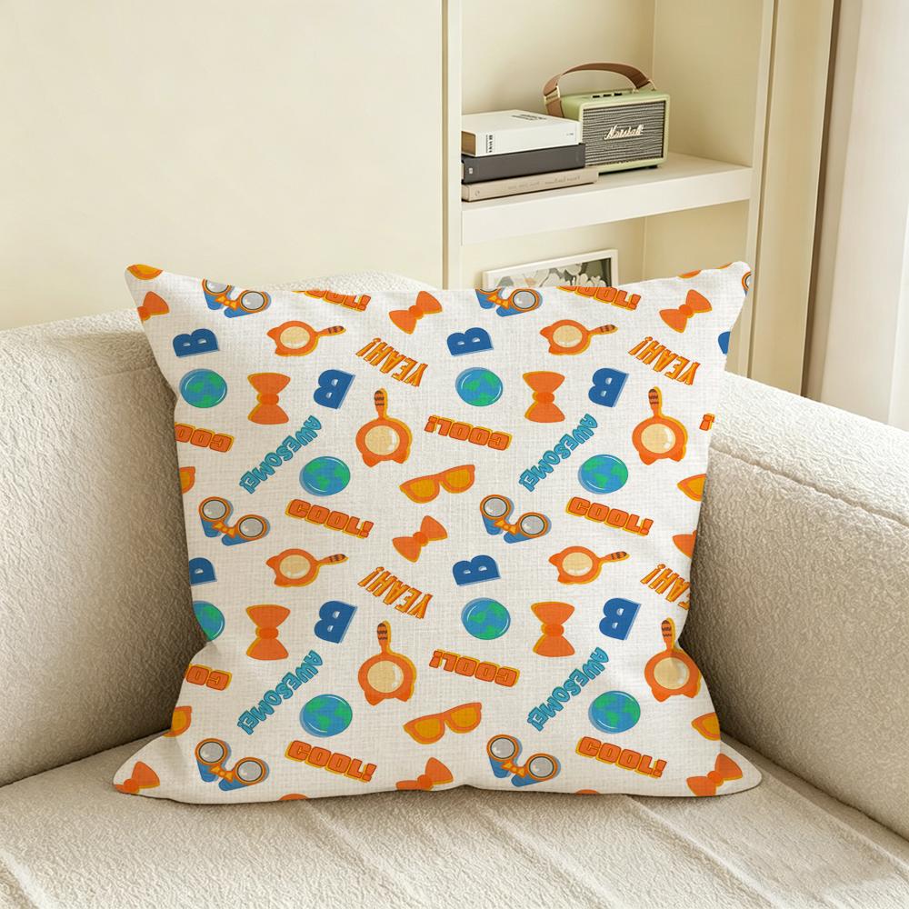 B-Blippi Cushion Cover Natural Linen Pillowcase Set, All-In-One Decor For Sofa, Bedroom & Chair