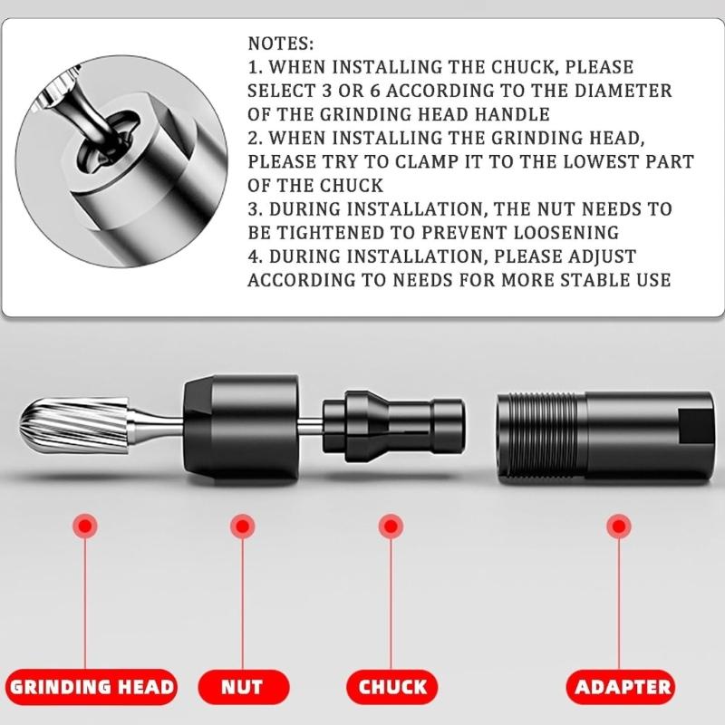 Professional Grade Thread Adapter Set For Converting Grinder To Straight Grinder Steel Built Rapid Installation