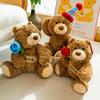 Gift Bear Plush Toy Doll Holding Rose Bear Doll Teddy Rag Doll Children Holding Pillow