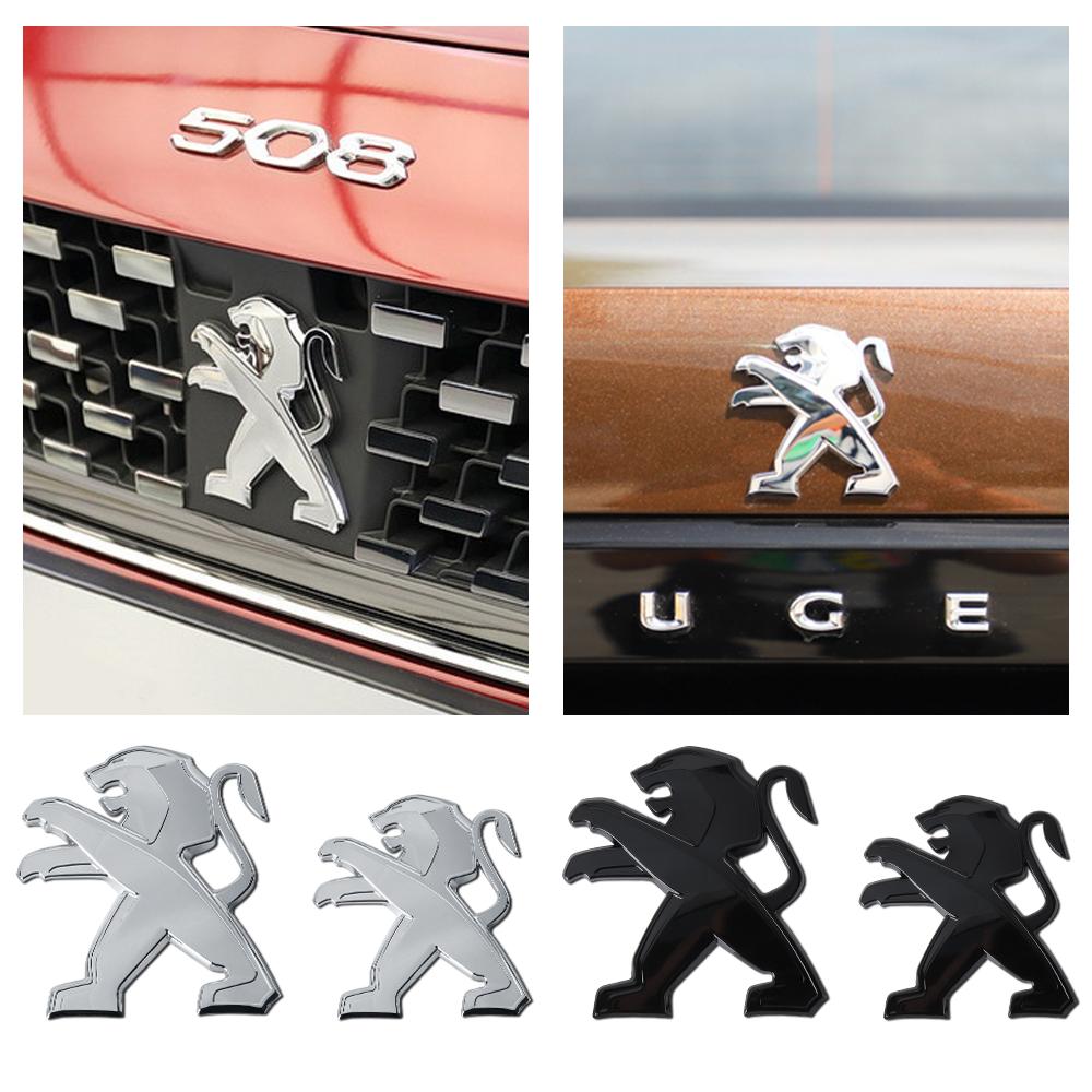 65/75/100/110mm Car Front Grille Emblem Rear Trunk Badge Sticker For Peugeot 3008 206 208 308 207 2008 408 107 Valve Accessories
