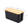 Creative Simple Wire Box Bamboo Wood Cover Cable Management Box Plug Board Storage Box Power Cord Charger Storage