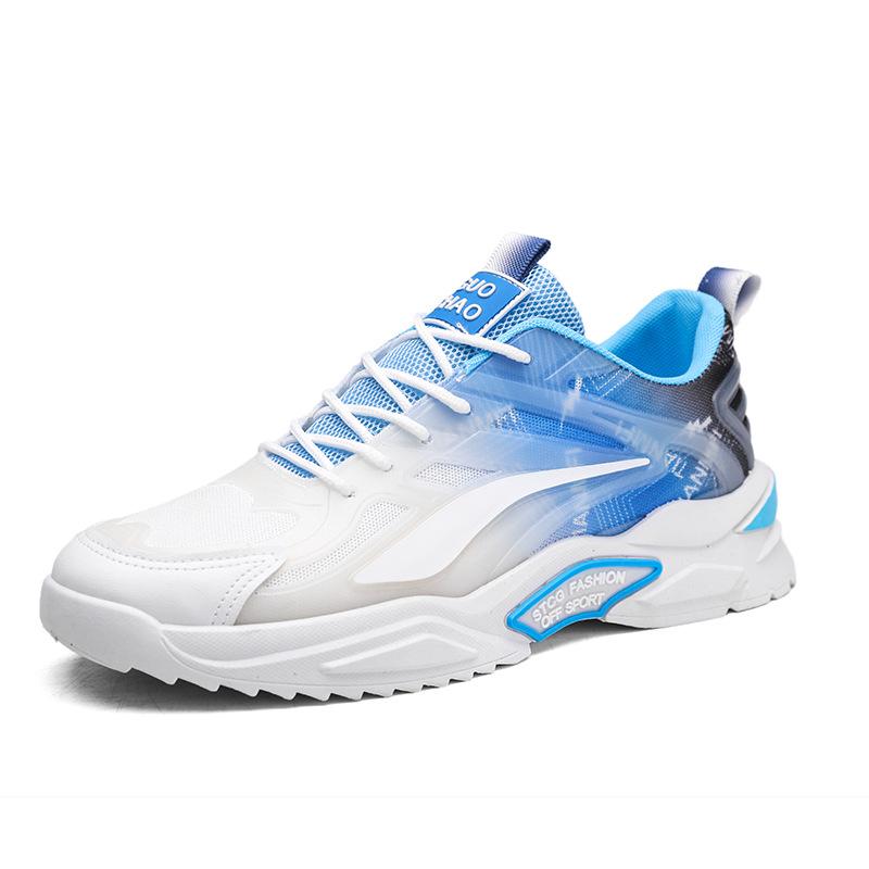 Мужская обувь, новые дышащие сетчатые туфли, мужская спортивная и повседневная обувь, модные универсальные белые туфли, модная обувь для папы-бега