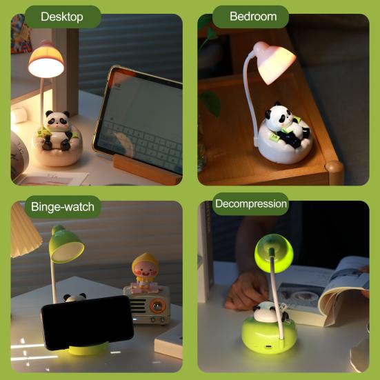 Светодиодная настольная лампа Panda Night Light с ящиком для чтения, регулируемая яркость, перезаряжаемая настольная лампа Panda для детской комнаты, спальни