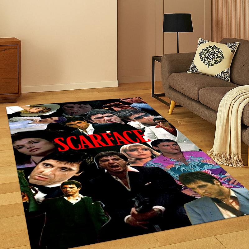 3D Ковер Scarface Классический Фильм Тони для Спальни Гостиной Дивана Игровой Комнаты Придверный Коврик Домашний Декор, Детская Игровая Зона Ковер Нескользящий