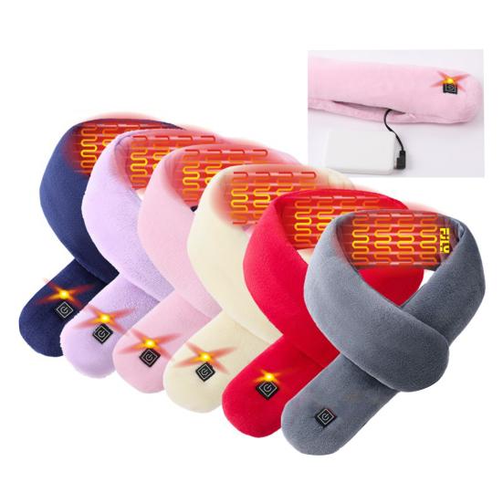 Электрический нагревательный шарф, перезаряжаемая грелка для шеи с 3 регулируемыми шестернями, плюшевая ткань, согревающая шею