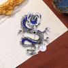 Chinese Style Brooch Men Enamel Dragon Shape Faux Pearl Pin Clothing Coat Badge Jewelry Party Accessories