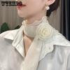 Summer Solid Color Rose Blossom Silk Scarf for Women Versatile and Stylish Thin Scarf for Neck Protection