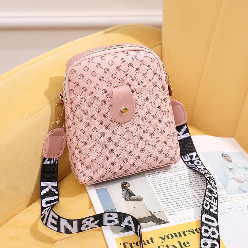 Women's Bag New Pattern Ribbon Crossbody Double-layer Small Square Bag Casual Mobile Phone Bag Printed Small Bag