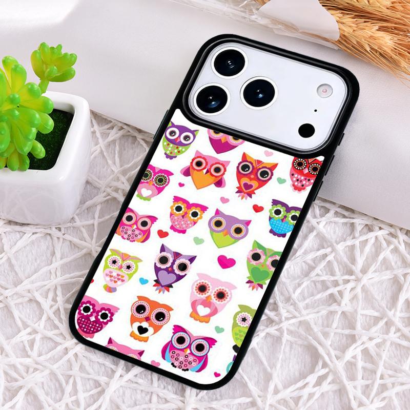 Милый сова животное DIY цветной чехол для телефона для iPhone 17 Air 16 15 11 12 14 13 Pro Max ударопрочный чехол