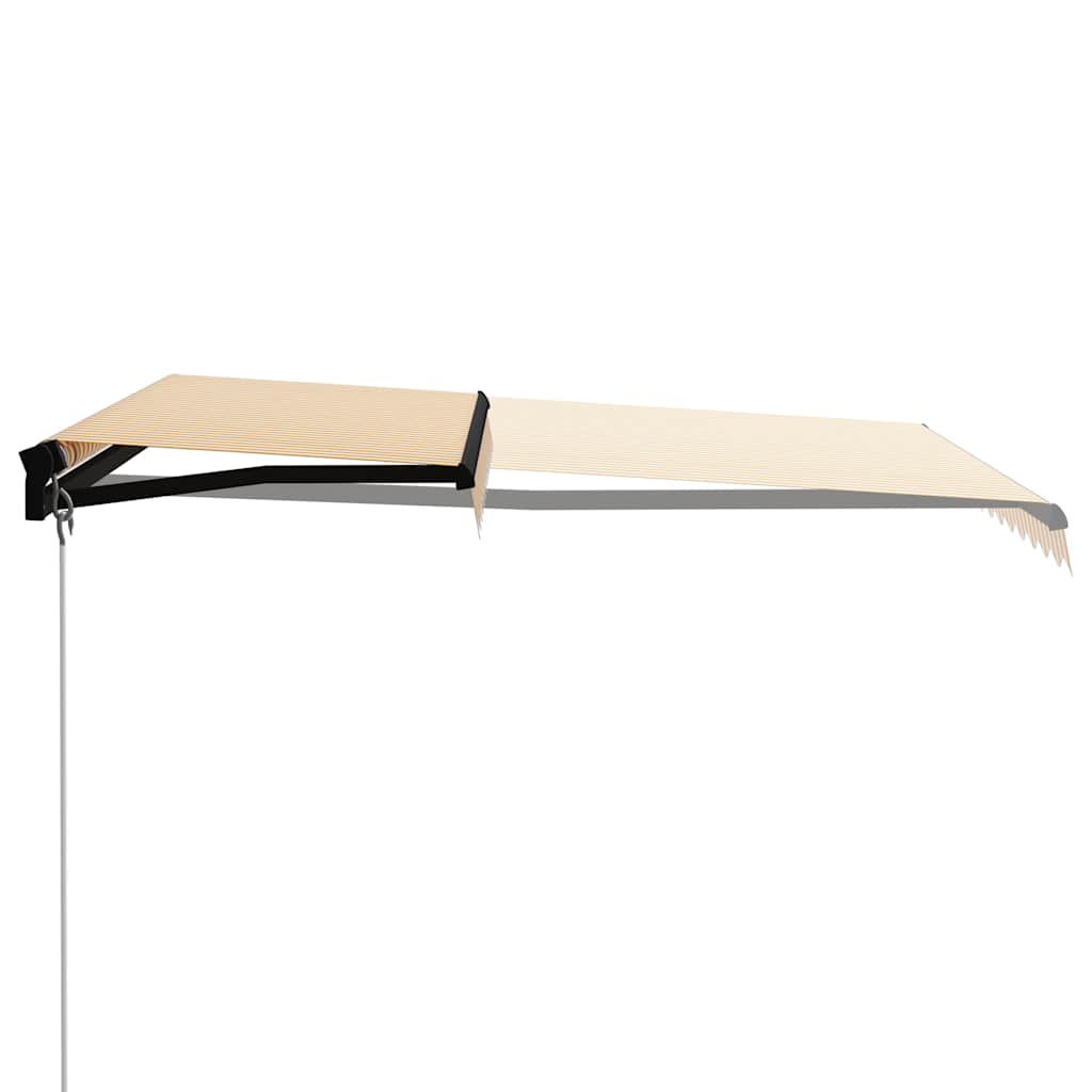 Manual Retractable Awning with LED Lights 300x250 cm Yellow & White