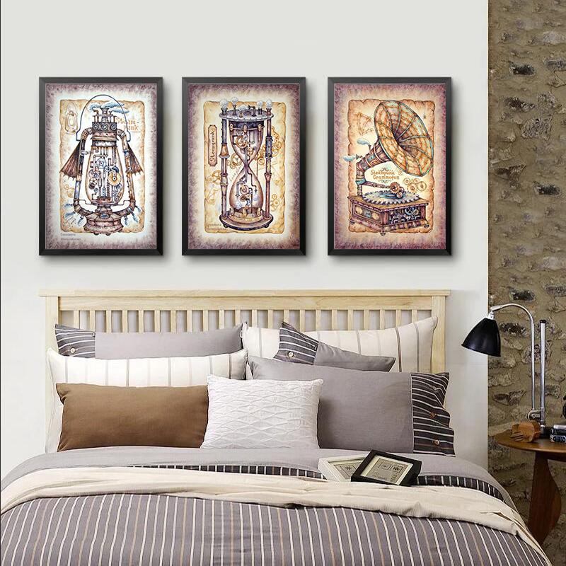 Винтажный граммофон, швейная машинка, холст, картины, классические постеры и принты, настенные картины для гостиной, украшения дома