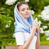 Худи-платок Легкая дышащая марлевая ткань Защита от солнца Тюрбан-шляпа с кружевной вышивкой Легкий головной платок для commutes