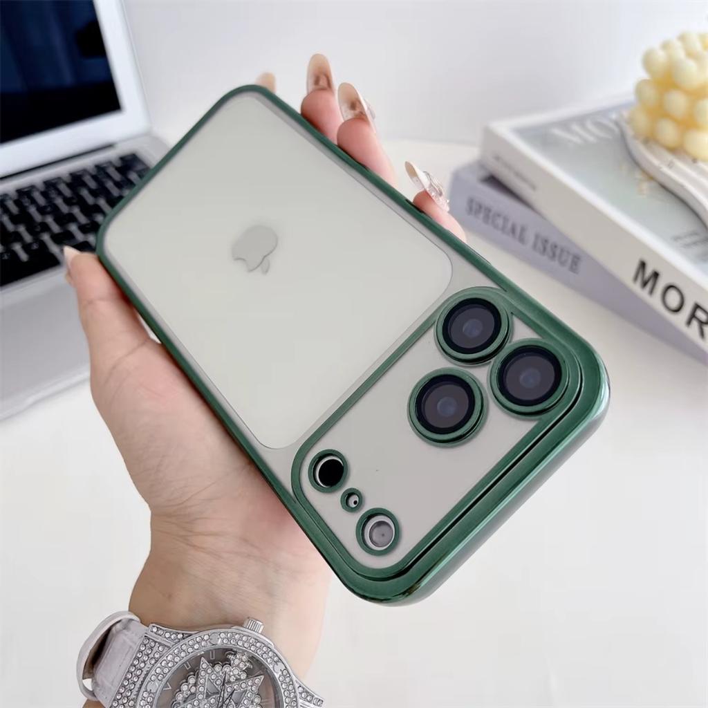 Прозрачный гальванизированный чехол для телефона для iPhone 17 Air 16 15 Plus 14 Pro Max 13 12 Mini Мягкий чехол из ТПУ с защитной пленкой для объектива