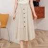 Женские универсальные А-силуэтные юбки Весенние и летние стройнящие и удлиняющие юбки миди-длины 'зонтик' для женщин