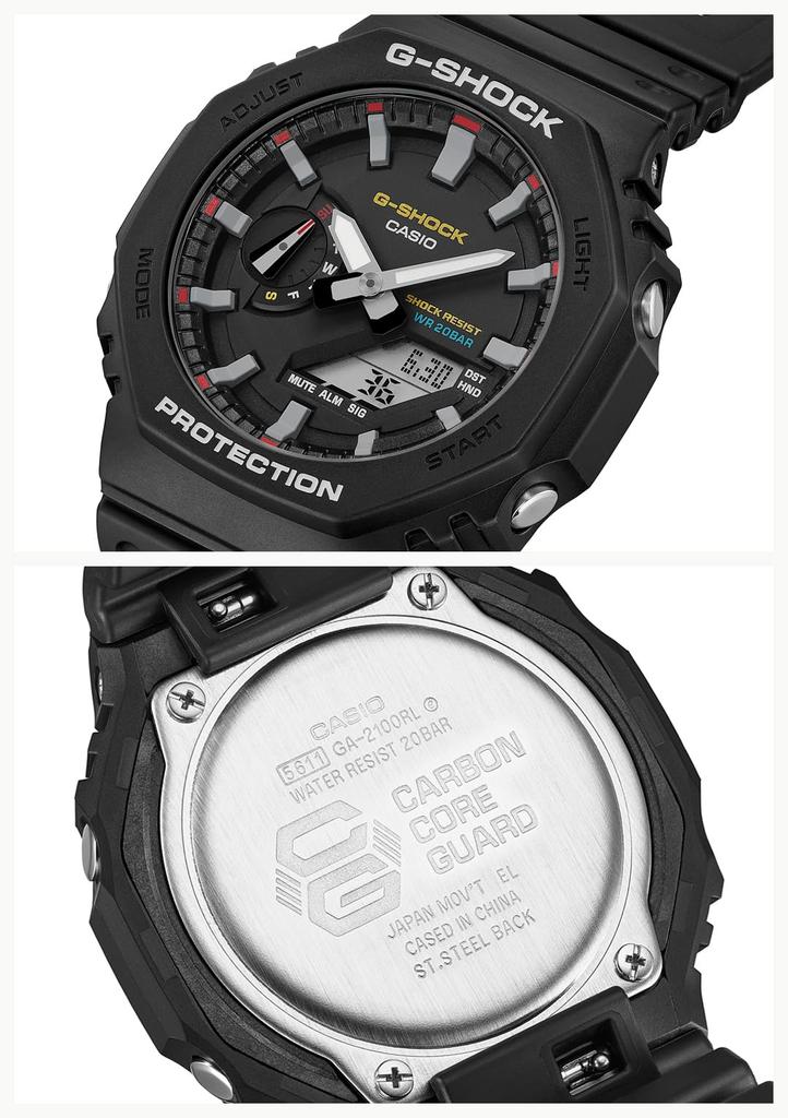 Мужские часы Casio G-Shock Iconic Styles GA-2100RL-1AJF, черные (Официальный японский продукт)