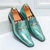 2025 Spring Large Size British Pointed Leather Shoes Men's Casual Trendy Shoes Lace-up Dress Wedding Shoes Hairdresser Men's Shoes