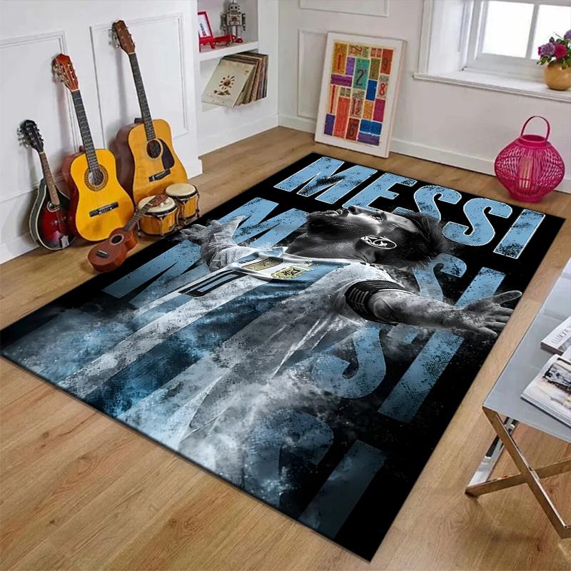 1pc M-Messi6 Design Printed Area Rug Carpet for Bedroom Living Room Home Decor Rugs Mat Non Slip Mat Rug for Bedside