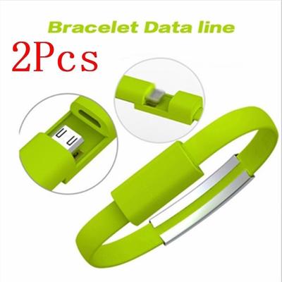 2шт Micro Usb-браслет-кабель для смартфона, универсальное зарядное устройство для Iphone Android