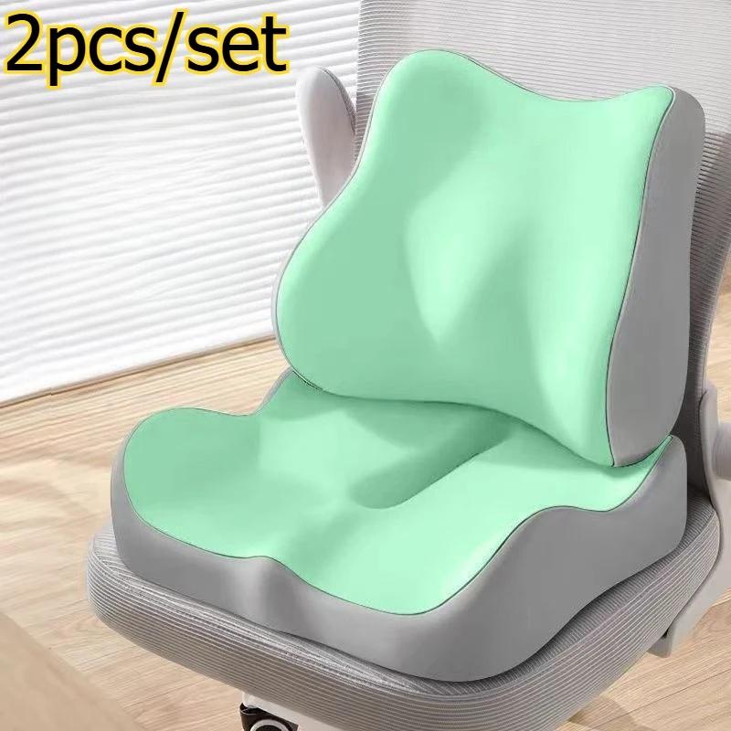 Ergonomic Memory Foam Seat Cushion, Non-Slip Orthopedic Pad for Tailbone Sciatica Pain Relief, Office Chair Car Home