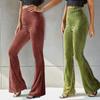 New Stylish Pants for Women High Waist Slim Fit Vintage Fashion Flare Pants Elastic  Trousers