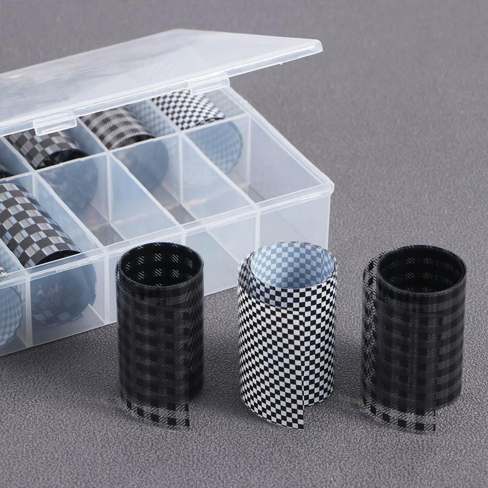 White Lattice Manicure Nail Foils Nail Art Stickers Checkerboard Nail Stickers Nail Art Decorations