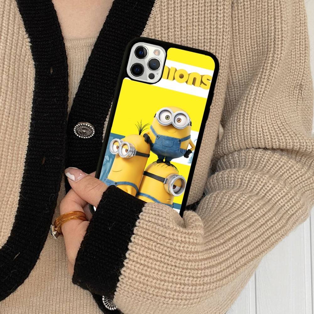 Cartoon Anime Yellow M-Minions Phone Case For IPhone 17 16 15 14 13 Plus 12 11 Pro Max PC+TPU Cases Back Cover