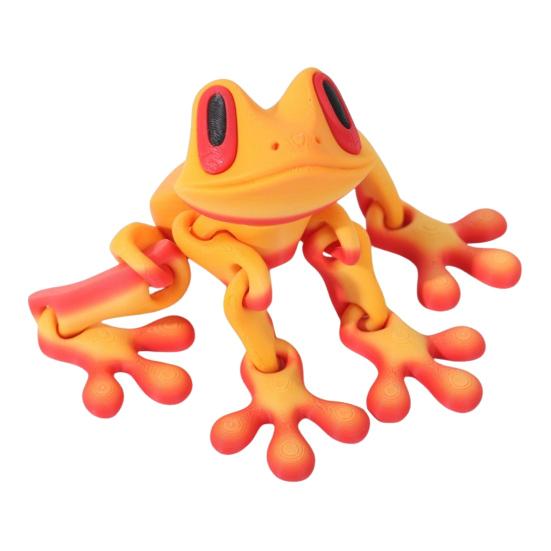 3D-печатная магнитная игрушка-лягушка с подвижными суставами, магнит на холодильник в виде лягушки, шарнирная подвижная модель лягушки, фигурка, украшение, орнамент