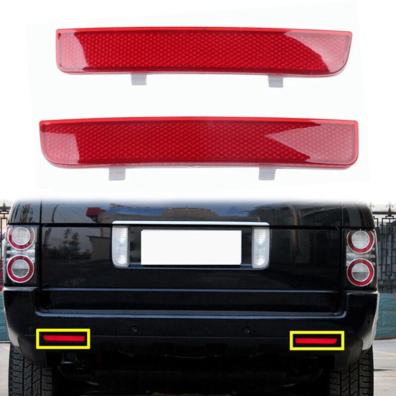 for Range Rover LR2 Rear Bumper Reflector Lights Pair Red Marker Lens Tail Fog Lamp Replacement Driving Safety