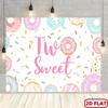 2D Flat Printing Party Banner, 1 Piece Per Pack, Doughnut-themed Background Cloth for a Two-year-old's Birthday partyDJH
