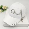 Hip Hop Trendy Girls Cotton Chain Female Outdoor Snapback Hats Baseball Cap Visors Cap With Ring
