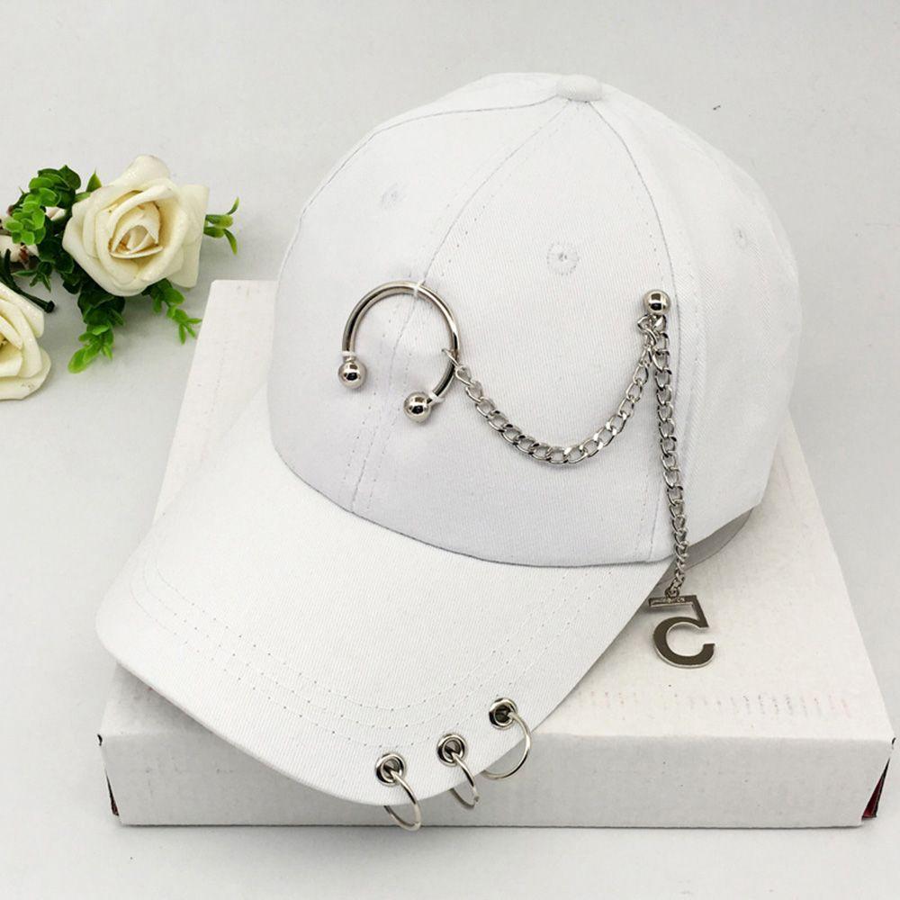 Hip Hop Trendy Girls Cotton Chain Female Outdoor Snapback Hats Baseball Cap Visors Cap With Ring