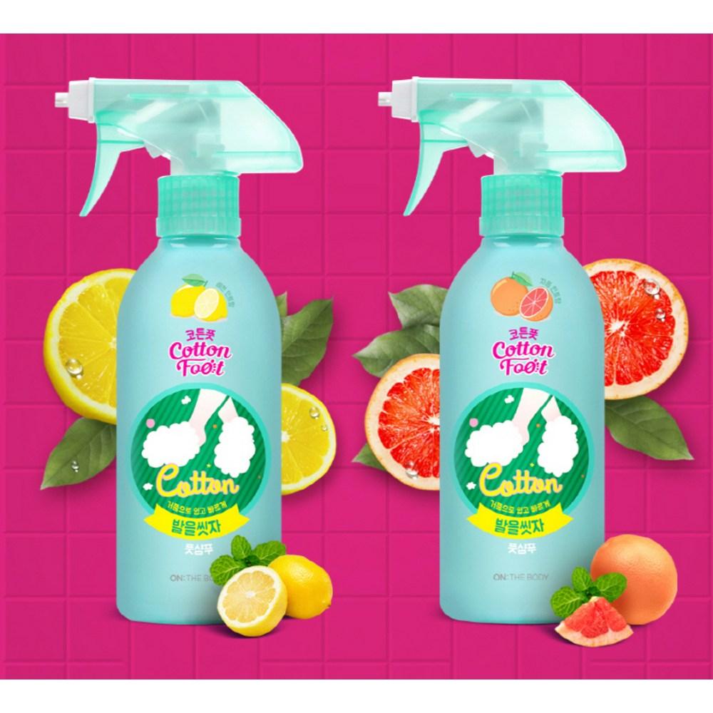 ON THE BODY Wash Your Feet Cotton Foot Shampoo Fresh Grapefruit Mint Fragrance, 1 Pack, 1 Piece, 385ml
