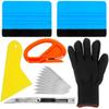 16-Piece Car Film Tool With Film Trimmer With Cloth Felt Edge Scraper Vinyl Film Decal Scraper Window Glass Replacement Blade Film Gloves