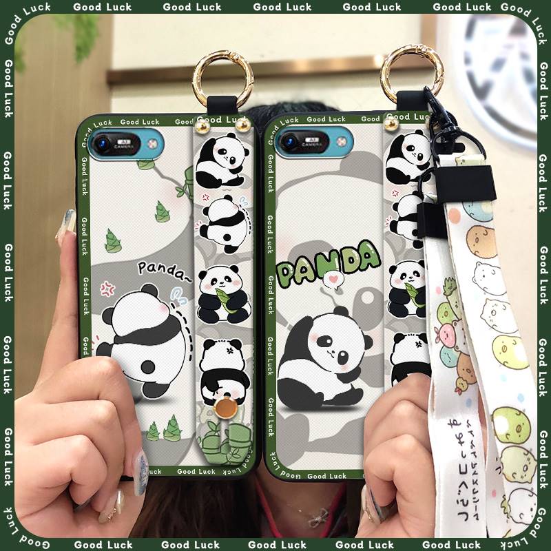 Panda Anti-knock Phone Case For Itel A25/A35/A25 Pro Waterproof Shockproof Back Cover Wristband Wrist Strap Soft case